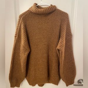 Old Navy Marled Shaker-Stitch Tunic-Length Turtleneck Sweater